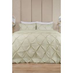 Highams Diamond Pintuck Duvet Cover Green