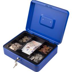 Jazooli Metal Cash Box Money Bank Security Safe Petty Key Lockable