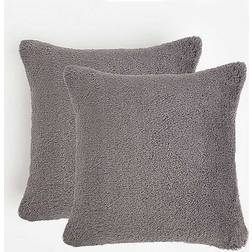 Brentfords Teddy Fleece 2 X Cushion Cover Black