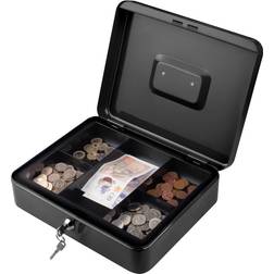 Jazooli Metal Cash Box Money Bank Security Safe Petty Key Lockable