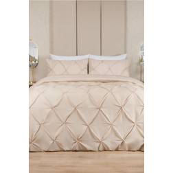 Highams Diamond Pintuck Duvet Cover Beige