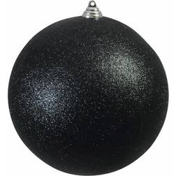 Europalms Decoball 20 Cm Glitter - Nero Pallina per Albero di Natale