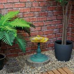 St Helens Helens Yellow Flower Metal Bird Bath Feeder