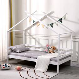 SlumberWorx No Trundle, No Mattress Teddy Kids Wooden House Treehouse Single Bed & Optional Trundle