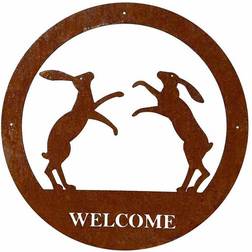 Poppyforge LTD Boxing Hare Welcome Wall Decor