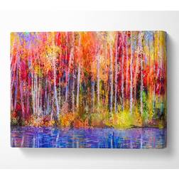 B&Q Abstract Forest Colour Strokes Canvas Print Art Medium Wall Decor