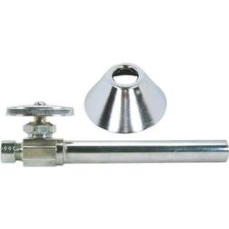 Chrome straight sweat stop valve, 5/8 x 3/8-in. with 5-in. extension tube