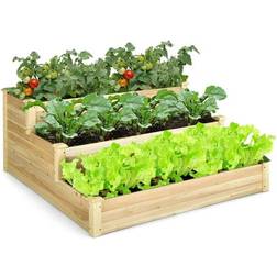 Bed Bath & Beyond 3-Tier Raised Garden Wood Planter Kit Flower Vegetable Herb