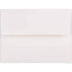 Jam Paper A2 Strathmore Invitation Envelopes 4 3/8 x 5 3/4 Bright White Linen 50/Pack