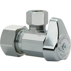 Angle valve,chrome,5/8-in. od compression 1/2-in. nominal compressionx3/8-in