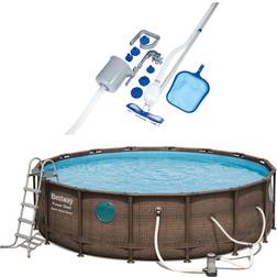 Bestway 16ft x 16ft x 48in Power Vista Pool Set w/ Vacuum & Maintenance Kit Brown