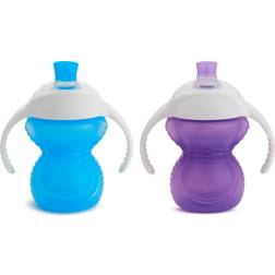 Munchkin Click Lock Bite Proof Trainer Cup, Blue/Purple, 7 Ounce, 2 Count