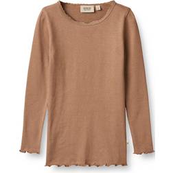 Wheat Langærmet Rib T-shirt Reese Berry Dust