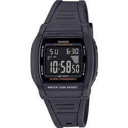 Casio illuminator chronograph digital display black w-201-1bvcf