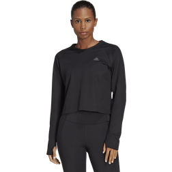 adidas Run Icons 3-Stripes Warm Long-Sleeve Top, træningstrøje, dame BLACK