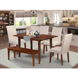 East West Furniture PSDR6C-MAH-01 Picasso Dining Set