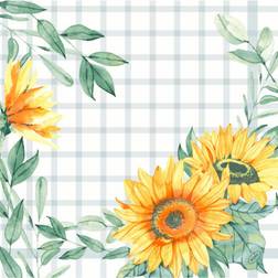 Duni soft middagsserviet Sunflower Day 1/4 fold 40x40cm hvid