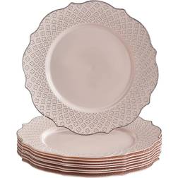 Silver Spoons Fancy Disposable Salad Plates 10 Pc Heavy Duty Plastic Plates, Rose Gold Party Supplies For Baby Showers, Weddings, Parties Wayfair Brown