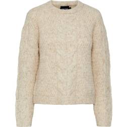 Pieces PcNina LS O-Neck Knit - Grå