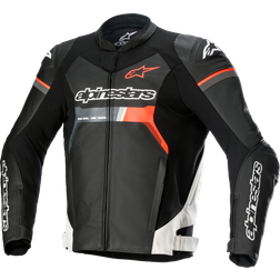 Alpinestars GP Force Leather Jacket - Black/White/Red Fluo