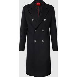 HUGO BOSS Miroy Wool Double Breasted Coat Black