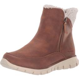 Skechers Dam Synergy Collab Kort Skaft Stövlar - Chestnut Microläder Natural Faux Sherpa