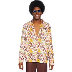 Leg Avenue 70s Floral Men's Shirt Orange/Yellow/White