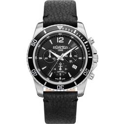 Roamer Nautic Chrono 100 Black Leather Strap Watch W60218