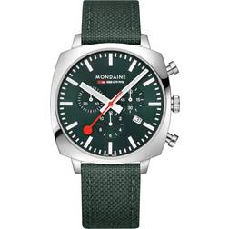 Mondaine Green Grand Square Chronograph