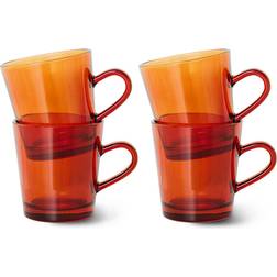 HKliving 70's amber 4er-Set Becher