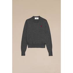 Ami Paris Red De Coeur Sweater Grey for Women