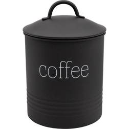 AuldHome Design Enamelware Black Canister; Modern Farmhouse Coffee Jar