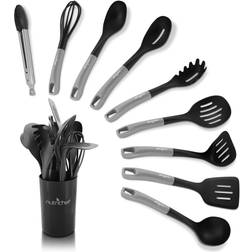 NutriChef 10 Pcs. Silicone Heat Kitchen Barbecue Cutlery