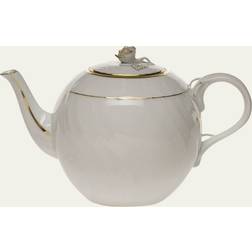 Golden Edge with Rose Teapot