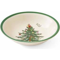 Spode Christmas Tree Green Trim Cereal Soup Bowl