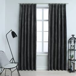 vidaXL Mørklægningsgardiner Med Kroge 2 Stk 140 x 175 cm Antracitgrå