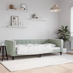 vidaXL Slaapbank 90 x 200 cm Fluweel Lichtgrijs