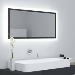 vidaXL LED Bathroom Mirror High Gloss