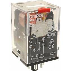 Omron Relæ plug-in, 8-polet, DPDT, 10A, mech indikator, knap test MKS2PIAC110 BY OMZ