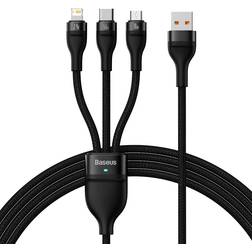 Baseus 3in1 USB cable Flash II USB-C + micro Lightning 66W 1.2m