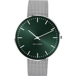 Arne Jacobsen 53209-2008 City Hall Green Mesh Wristwatch