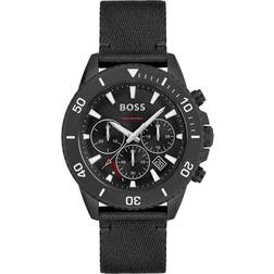 HUGO BOSS Black-dial chronograph watch with fabric