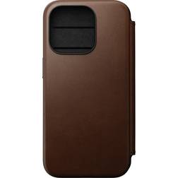 Nomad Modern Leather Folio iPhone 15 Pro Mörkbrun
