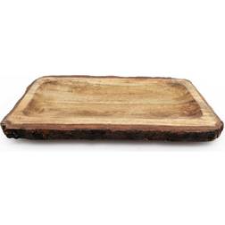 Geko Large Wooden Tray Bark Serving Dish