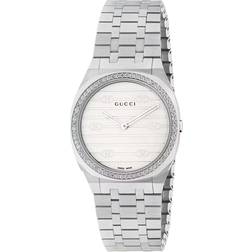 Gucci 25H Diamond Silver Tone Bracelet