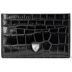 Aspinal of London Croc Leather Slim Credit Card Case - Black/Blue