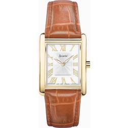 Accurist Rectangle Ladies' White Brown Leather