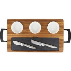 Viking 7-Piece Acacia Wood Slate Cheese Board