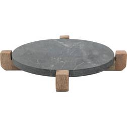 Storied Home & Natural Marble Board with Mango Wood Stand Serving Tray