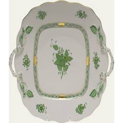 Bouquet Green Square Cake Plate